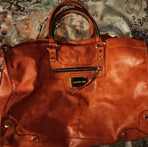 Gianni Bini burnt orange leather tote. Xl. - Picture 12 of 14